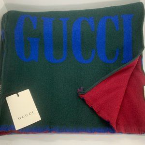 New GUCCI Men's Wool  Logo Scarf (Muffler)